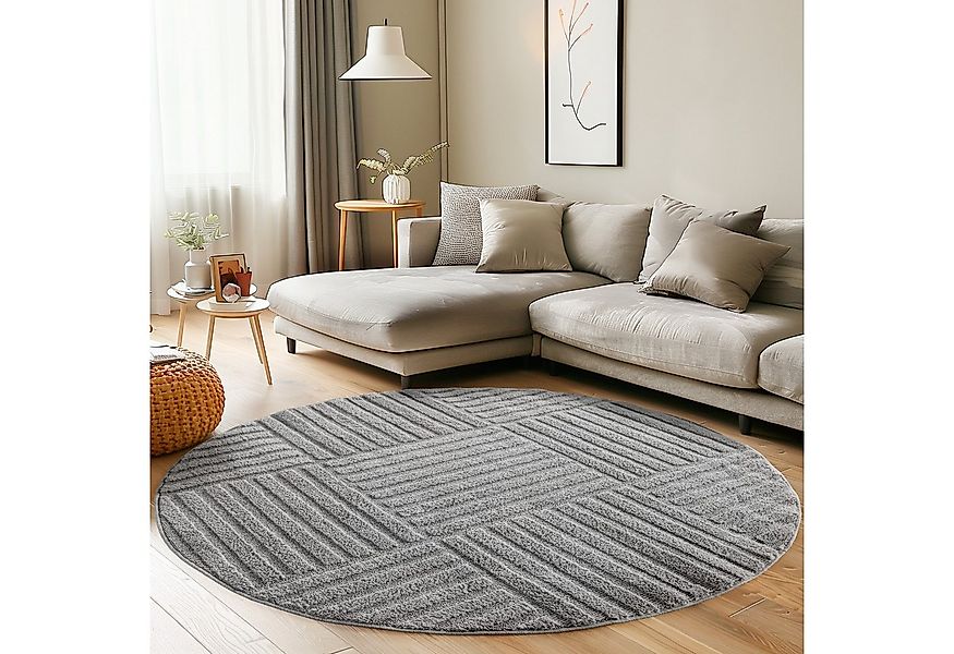 Carpettex Designteppich Skandinavischer Boho, Rund, Höhe: 8 mm, Teppich Woh günstig online kaufen
