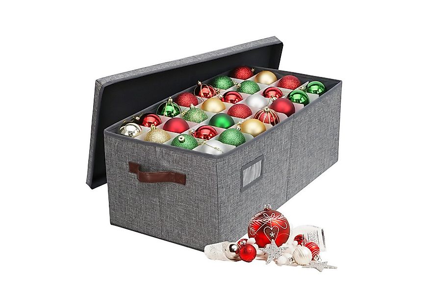 relaxdays Aufbewahrungsbox Weihnachtskugel Aufbewahrungsbox, grau günstig online kaufen