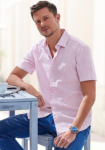 H.I.S Kurzarmhemd Regular fit allover bedruckt günstig online kaufen