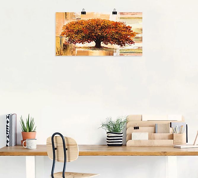 Artland Wandbild "Herbstbaum auf abstraktem Hintergrund", Bäume, (1 St.), a günstig online kaufen