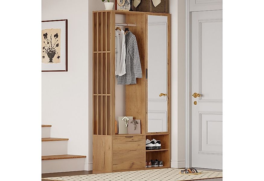 Merax Garderoben-Set 6-in-1 Garderobenschrank in Holzoptik Eingangsbereich- günstig online kaufen