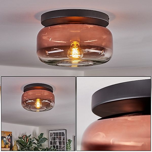 hofstein Deckenleuchte 1-flammige Deckenlampe aus Metall/Glas günstig online kaufen