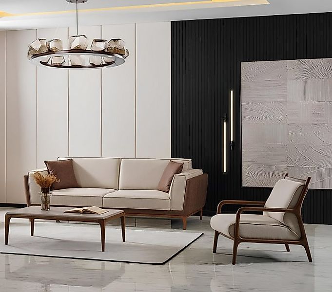 JVmoebel Sofa Dreisitzer Sofa Couch Polster Möbel Couchen Garnitur 2tlg. Ei günstig online kaufen