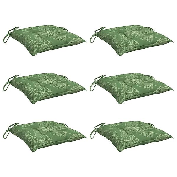 vidaXL Stuhlkissen 6 Stk Blattmuster 50x50x7 cm Stoff 361557 günstig online kaufen