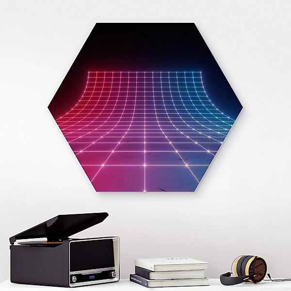 Hexagon-Holzbild Dreidimensionales Neonlicht günstig online kaufen
