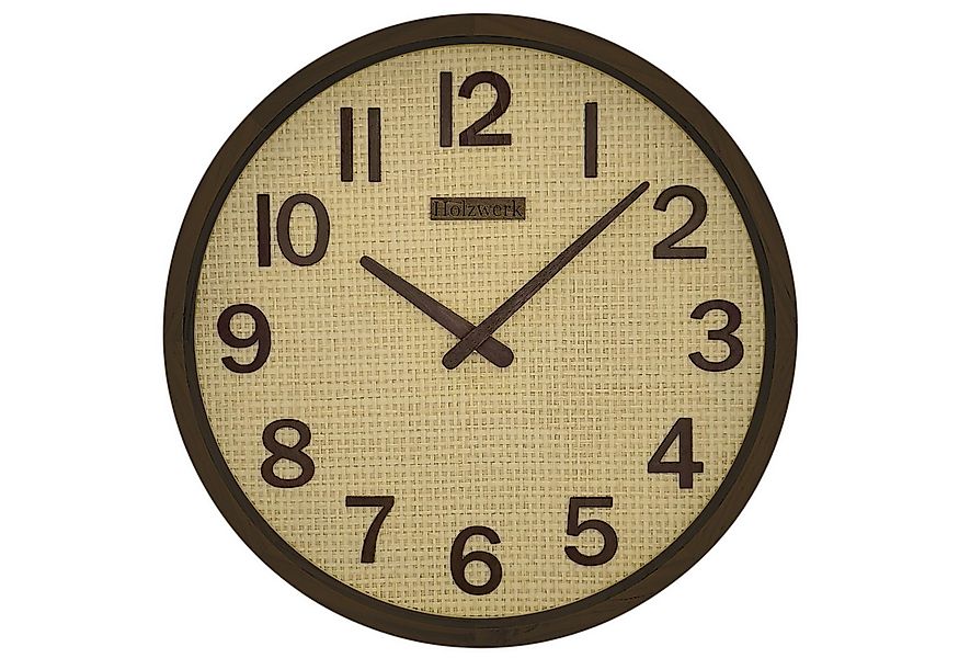 Holzwerk Wanduhr BOHO Rattan Designer Loft Holz Quarzwanduhr (Nahezu lautlo günstig online kaufen