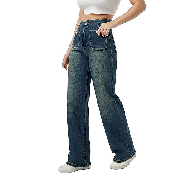 Ital-Design Weite Jeans Modische Damenjeans mit lockerer Passform und Tasch günstig online kaufen