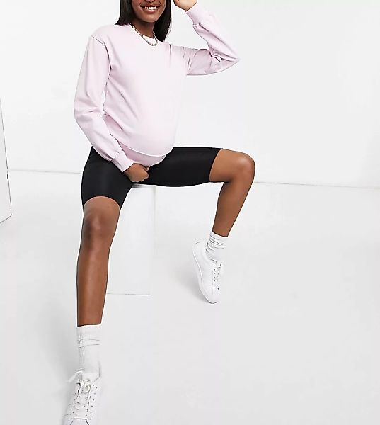 Pieces Maternity – Sweatshirt in Flieder mit breitem Bund-Rosa günstig online kaufen