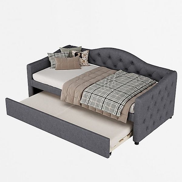 HAUSS SPOLE Polsterbett mit ausziehbarem Bett, Leinen, einfaches Styling, G günstig online kaufen