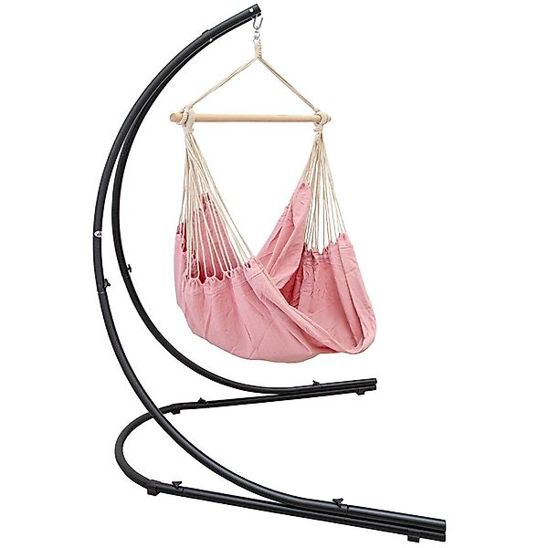 AMANKA XXL-Hängesessel Rosafarben mit Gestell 140 x 160 x 210 cm günstig online kaufen