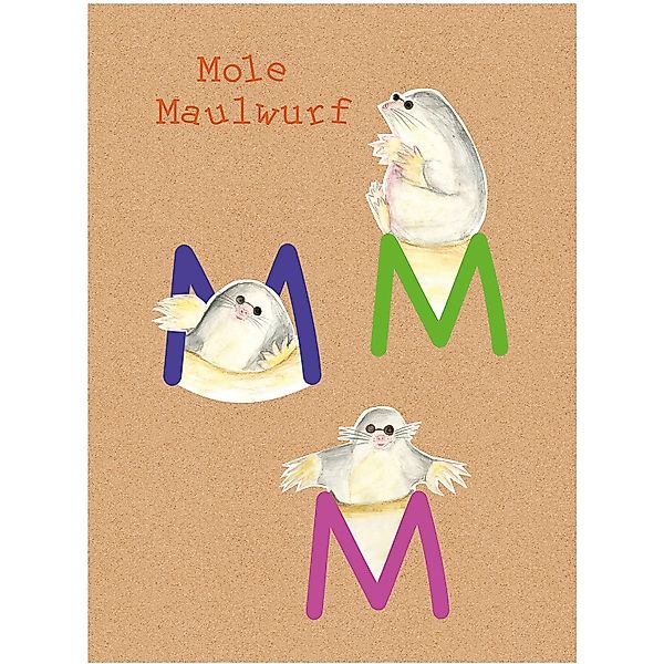 Komar Bild "ABC Animal M", Buchstaben, (1 St.), Wandbild zur Dekoration - o günstig online kaufen