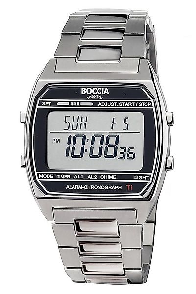 Boccia Digitaluhr Digital Armband-Uhr Titan Grau günstig online kaufen