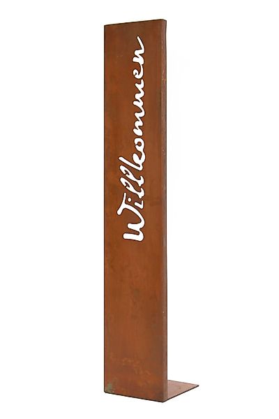 Frank Flechtwaren Gartenfigur, Standschild Willkommen günstig online kaufen