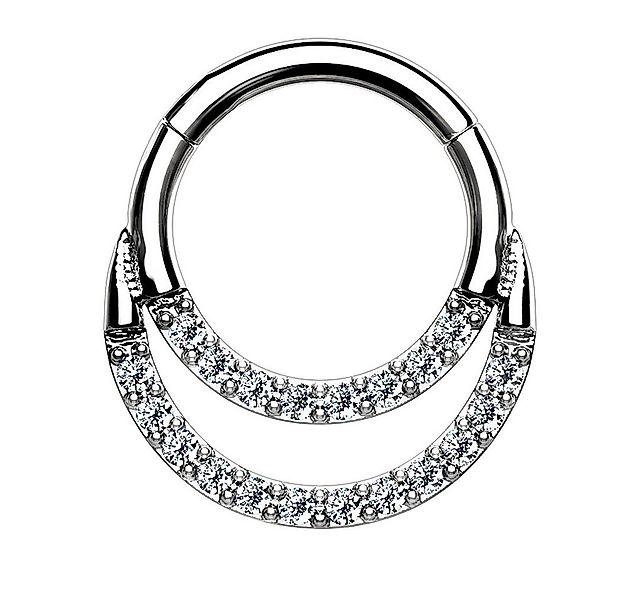 Taffstyle Nasenpiercing Piercing Nase Segment Ring Clicker Kristalle, Titan günstig online kaufen