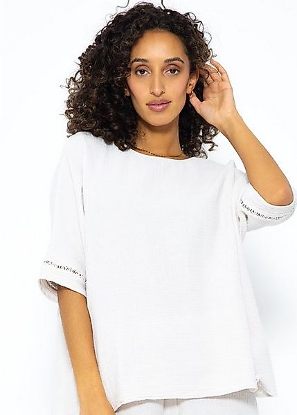 SASSYCLASSY Pyjamaoberteil Musselin Pyjama Shirt Damen günstig online kaufen