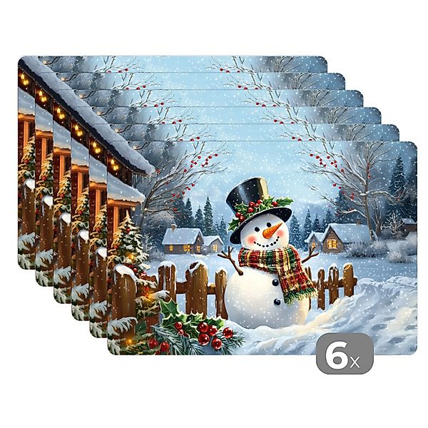 MuchoWow Platzset Schneemann - Winterdorf - günstig online kaufen