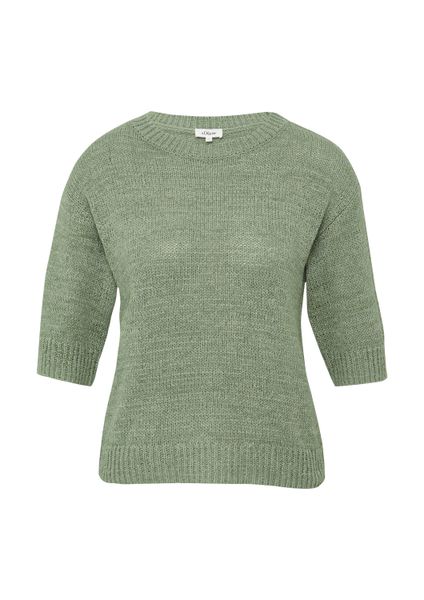 s.Oliver Kurzarmpullover Strickpullover Strickpullover aus Bändchengarn günstig online kaufen