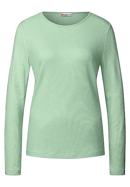 STREET ONE Langarmshirt Shirt mit Rippstruktur (1-tlg) günstig online kaufen