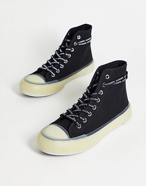 AllSaints – Knöchelhohe Sneaker in Schwarz günstig online kaufen