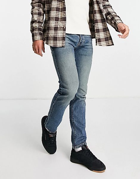 Topman – Essential – Elastische Jeans mit schmalem Schnitt in mittlerer Was günstig online kaufen