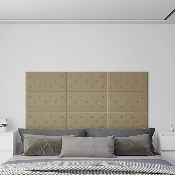 Vidaxl Wandpaneele 12 Stk. Cappuccino-braun 60x30cm Kunstleder 2,16 M² günstig online kaufen