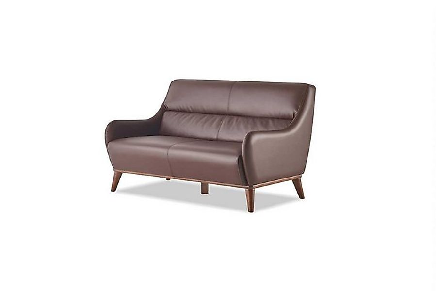 JVmoebel 2-Sitzer Ledersofa 2-Sitzer Sofa Braun Klassisch Leder Holz Weiche günstig online kaufen