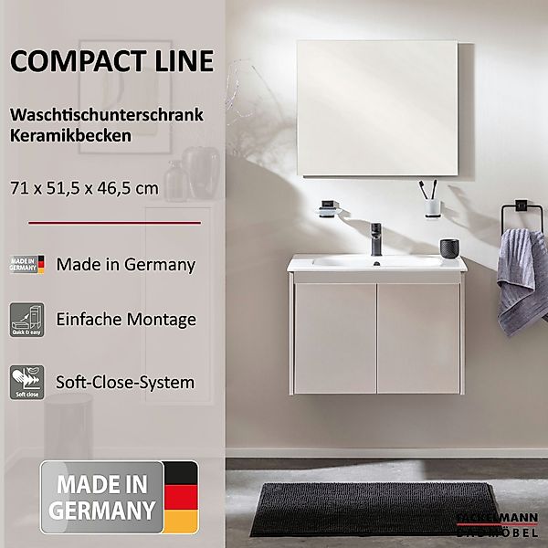FACKELMANN Badmöbel-Set COMPACT LINE Waschbeckenunterschrank, Keramik günstig online kaufen