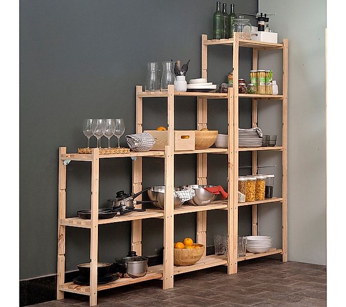 Astigarraga Kit Line Standregal Vorratsregal "Natura" mit 3 Etagen, Vollhol günstig online kaufen