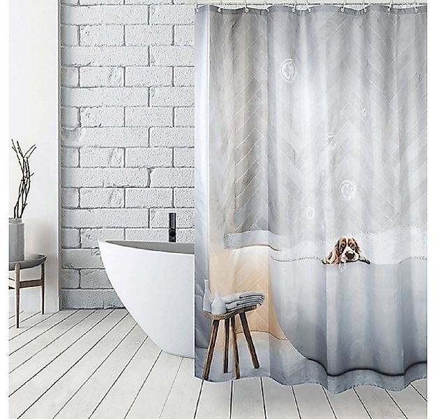 MSV Duschvorhang DOGGY BATH Breite 180 cm, Anti-Schimmel Textil-Duschvorhan günstig online kaufen