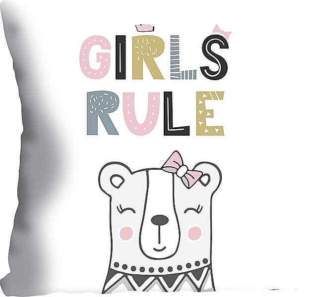 queence Dekokissen ""Girls rule"" Kissenhülle ohne Füllung, 1 Stück günstig online kaufen