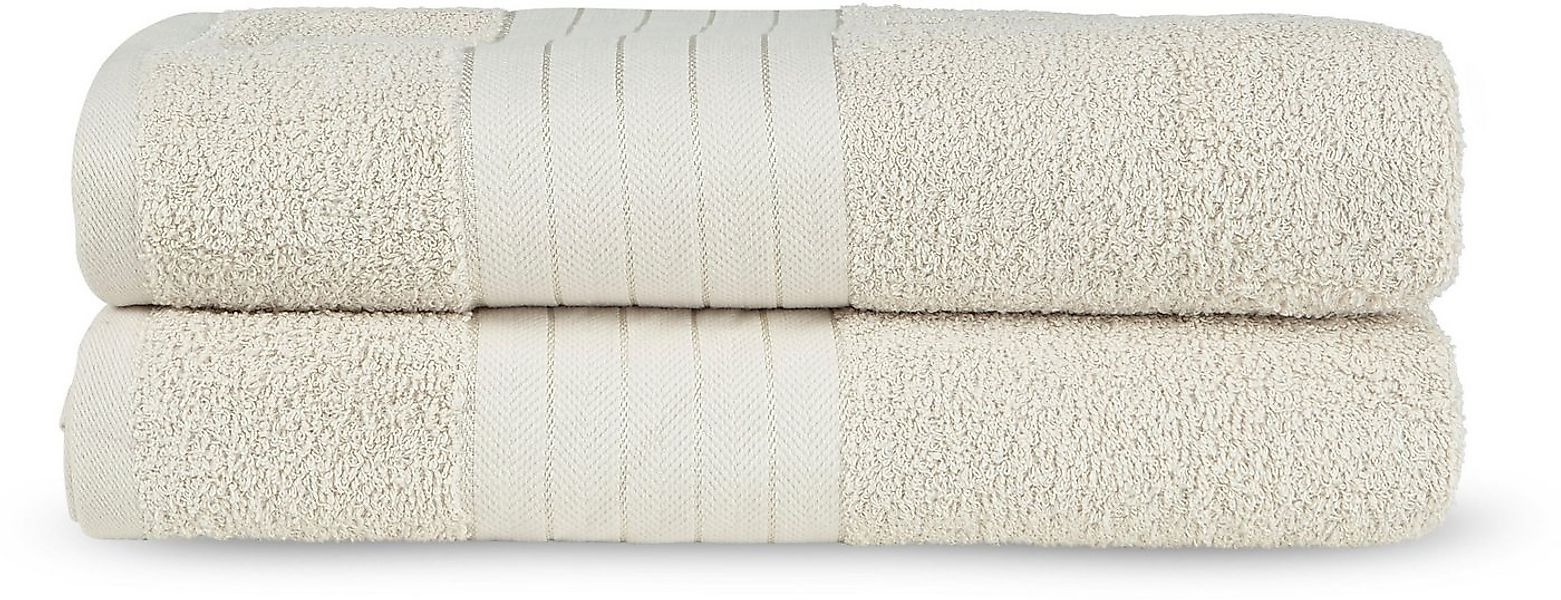 Emotion Badetücher Uni, Frottee (2-St), Baumwolle,Walkfrottee, Bordüre, 500 günstig online kaufen