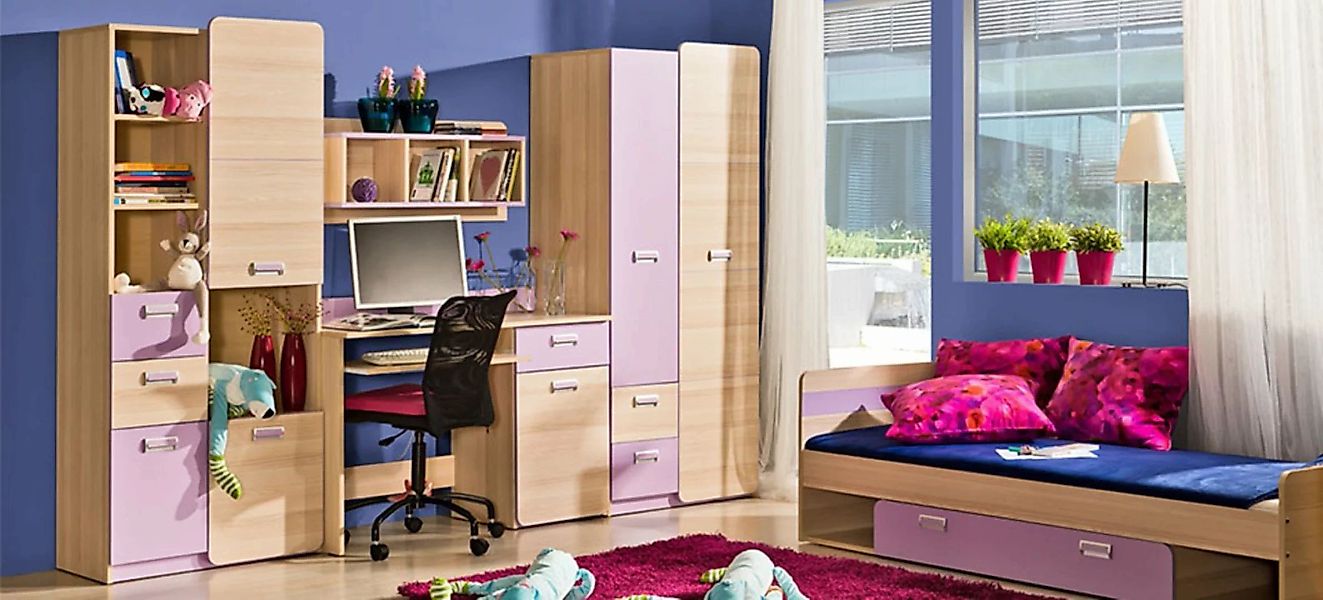 JVmoebel Kinderkleiderschrank Wohnwand Anbauwand Schrankwand Kinderzimmer S günstig online kaufen