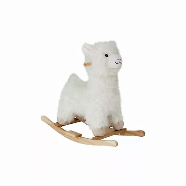 Schaukelspielzeug Kinto textil holz weiß / Lama - Bloomingville - Weiß günstig online kaufen