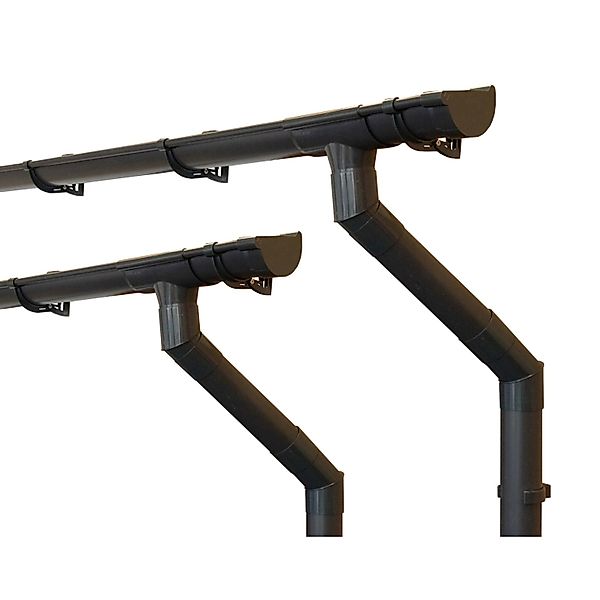 Inefa Dachrinnen Set PVC 2x 8m NW 100 Halbrund Gartenhaus Anthrazit günstig online kaufen