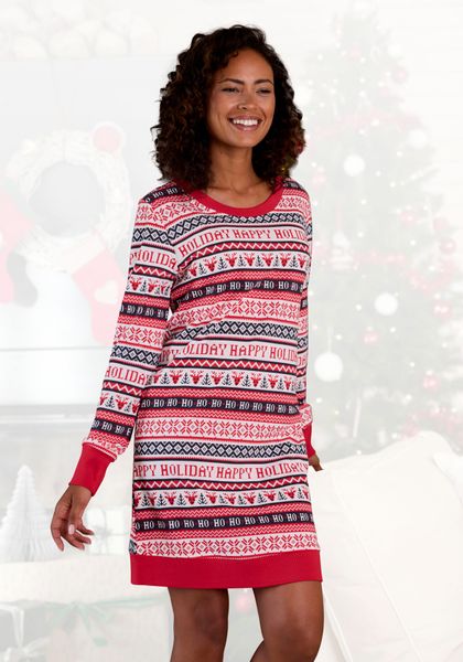 LASCANA Nachthemd mit winterlichem Druck günstig online kaufen