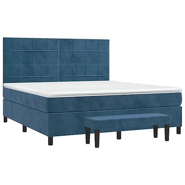 vidaXL Boxspringbett mit Matratze Dunkelblau 180x200 cm Samt 3137861 günstig online kaufen