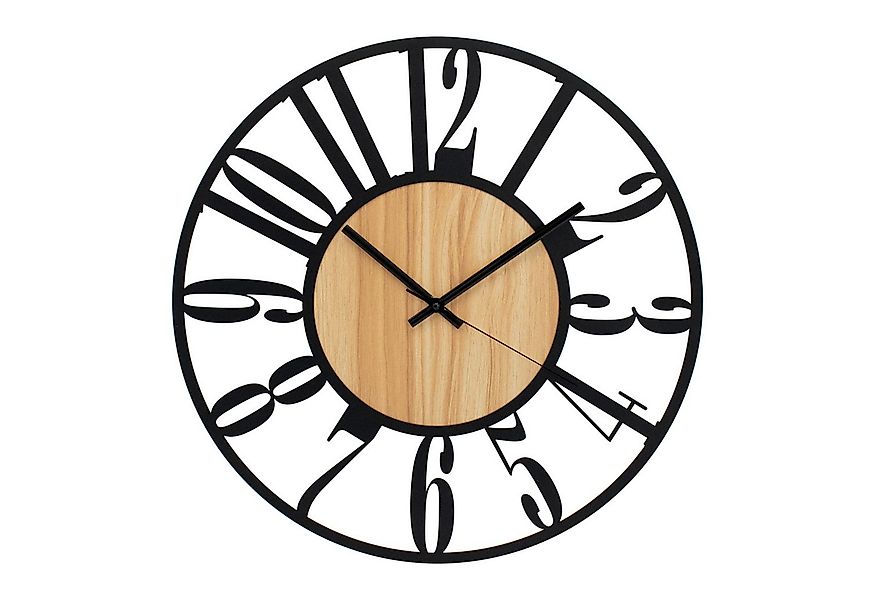 K&L Wall Art Wanduhr industrielle XL Holz-Metall Uhr ohne Tick-Geräusche (l günstig online kaufen