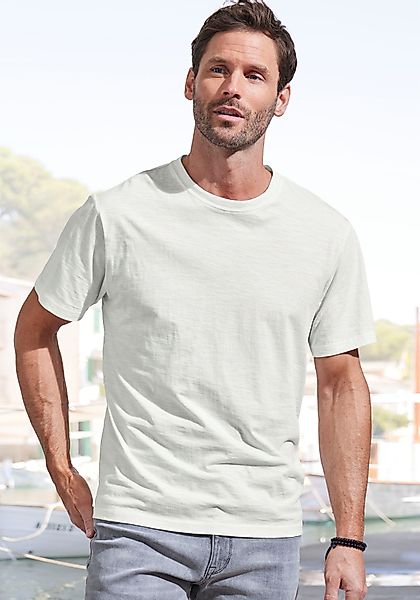 John Devin T-Shirt aus strukturierter Baumwoll-Qualität günstig online kaufen