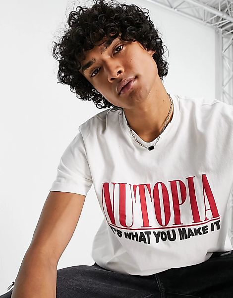 AllSaints – Ninety Nutopia – T-Shirt in Weiß günstig online kaufen