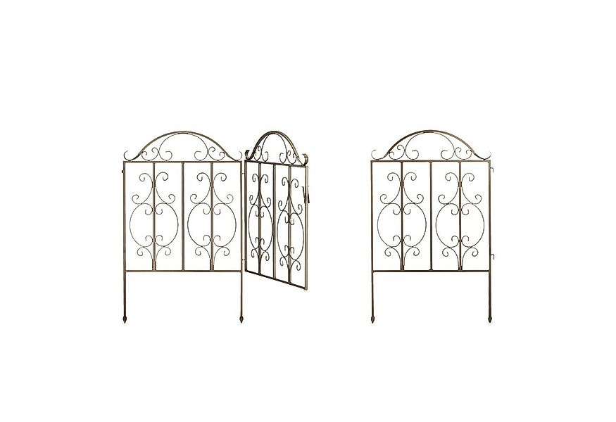 relaxdays Zauneinzeltür 3-teiliges Gartentor bronze günstig online kaufen