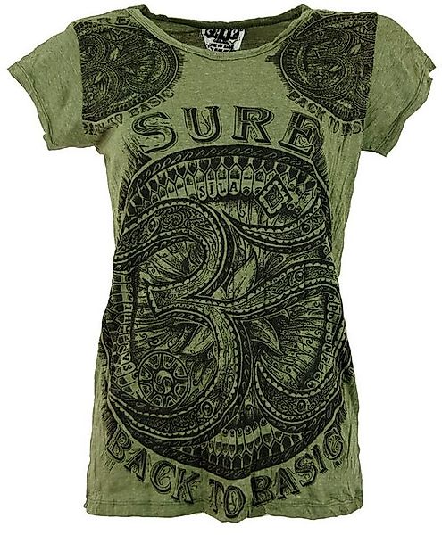 Guru-Shop T-Shirt Sure T-Shirt OM - olive Festival, Goa Style, alternative günstig online kaufen