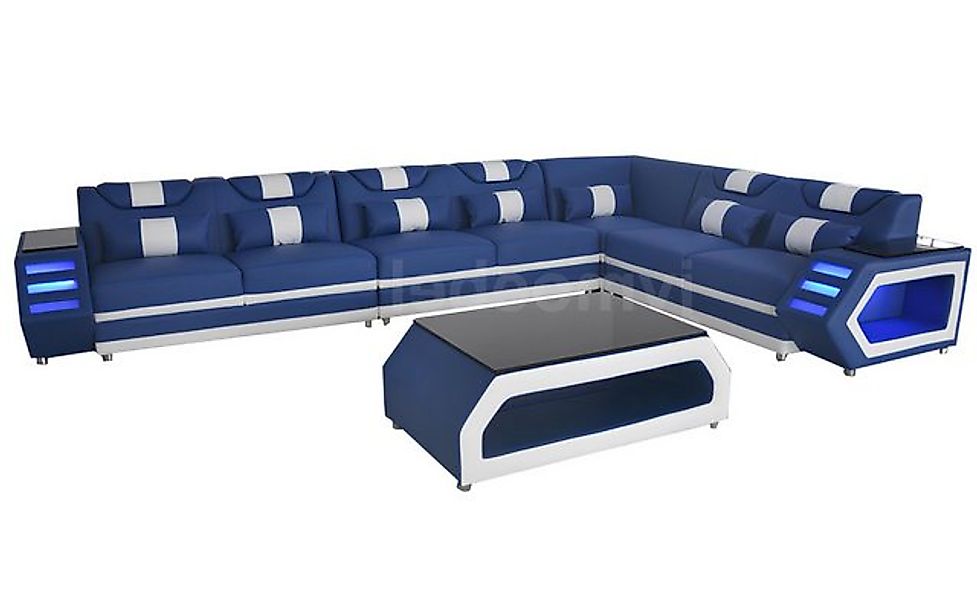 Xlmoebel Ecksofa Ecksofa aus Leder mit USB-Anschluss für Ihr Wohnzimmer - L günstig online kaufen