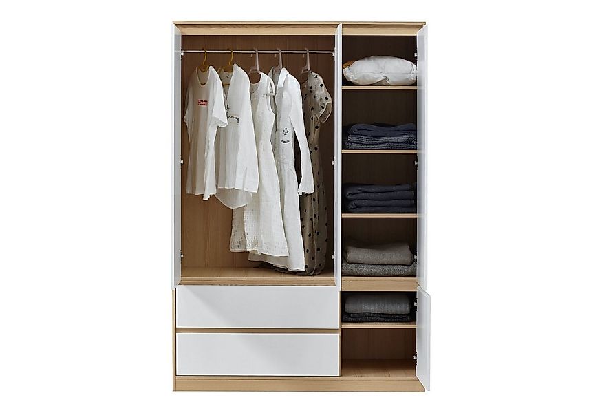 en.casa Kleiderschrank »Bastheim« in verschiedenen Ausführungen Eiche / Wei günstig online kaufen