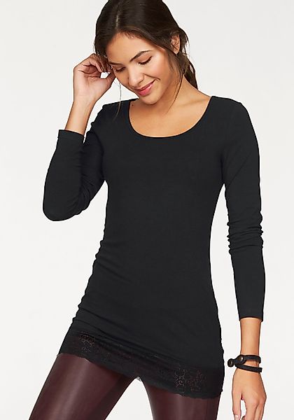 AJC Longshirt, Langarm, figurbetonter Schnitt, unifarben, Rundhalsausschnit günstig online kaufen