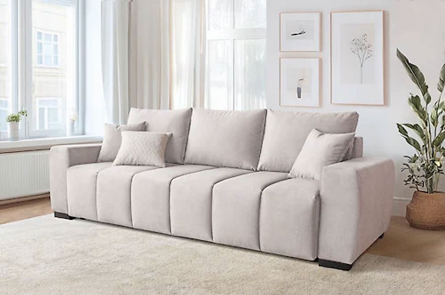 Home affaire Schlafsofa »Bello« mit Bettfunktion, Bettkasten, Frei im Raum günstig online kaufen