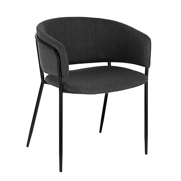 Esszimmer Stühle in Dunkelgrau gepolsterter Rückenlehne (2er Set) günstig online kaufen