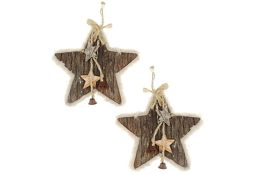 Macosa Home Dekohänger Stern Weihnachtsdeko mit Fell Christbaumschmuck Fens günstig online kaufen