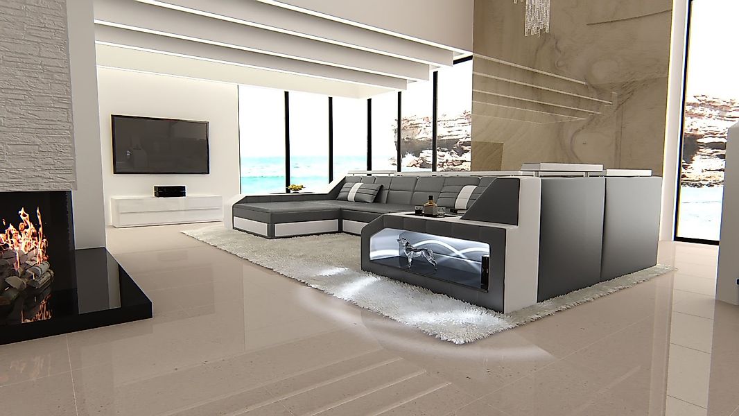 Sofa Dreams Wohnlandschaft Sofa Leder Ledercouch günstig online kaufen