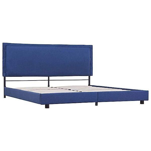 vidaXL Bett Bettgestell ohne Matratze Blau Stoff 150x200 cm günstig online kaufen