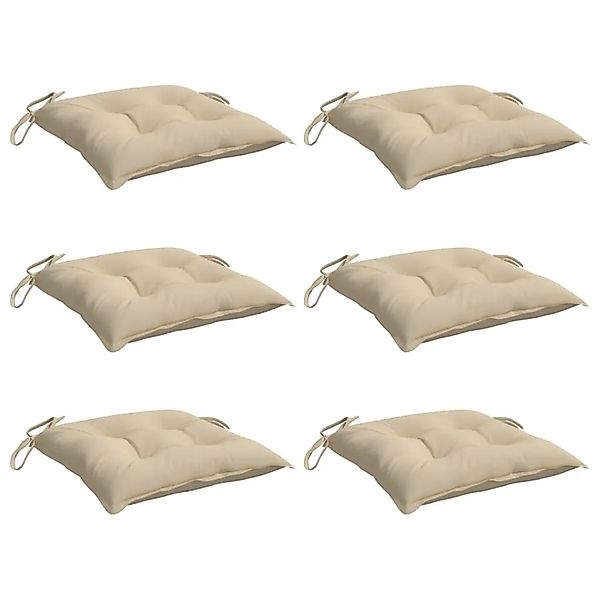 vidaXL Stuhlkissen 6 Stk Beige 40x40x7 cm Oxford-Gewebe 361461 günstig online kaufen